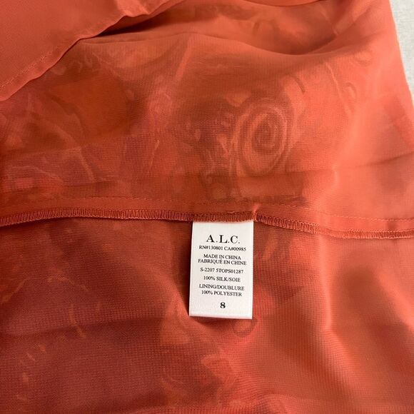 A.L.C. graphic-print ruffle sleeves blouse NWT Size S - Picture 6 of 12